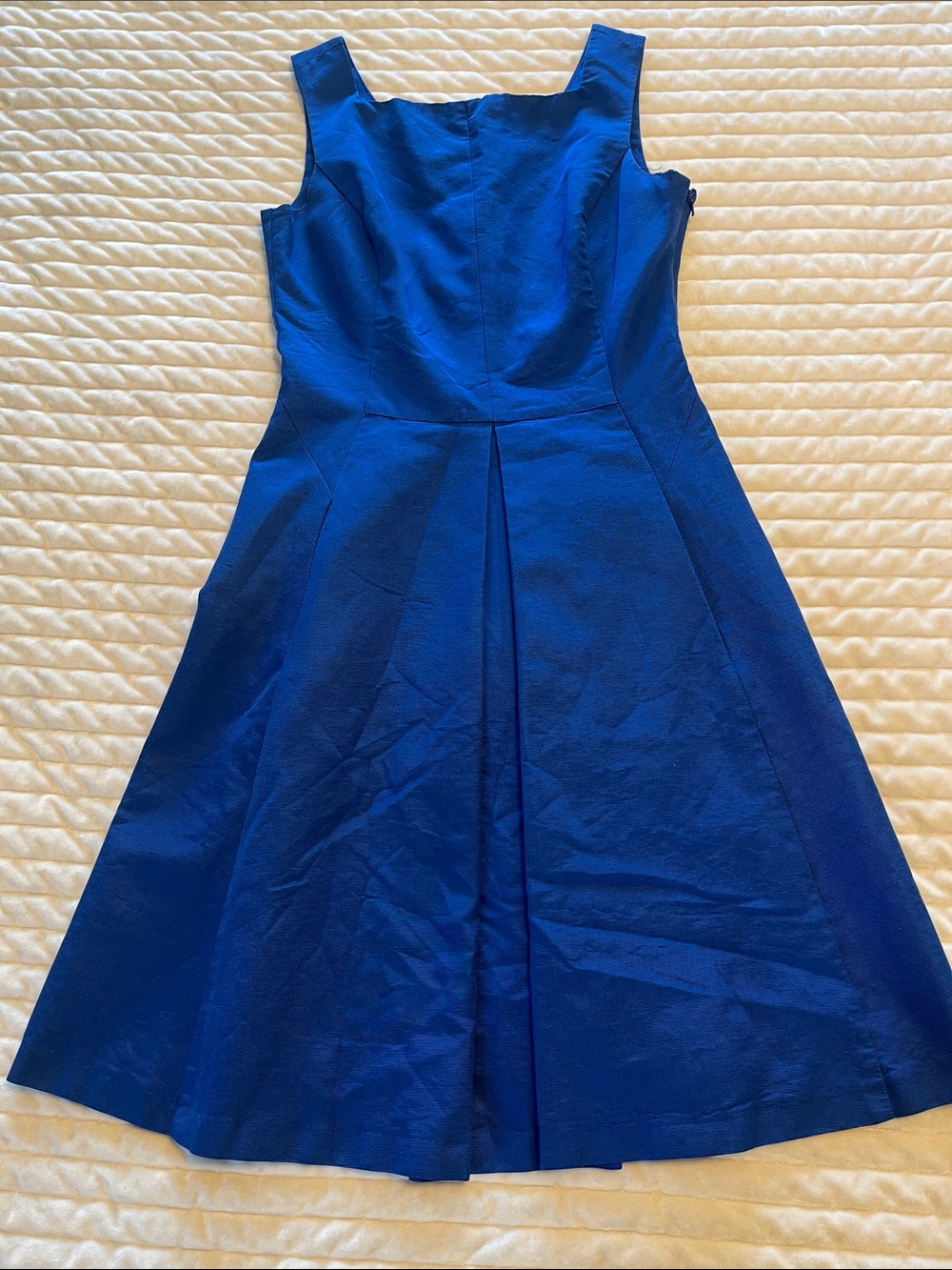 Royal Blue Fit-and-Flare Sleeveless Dress